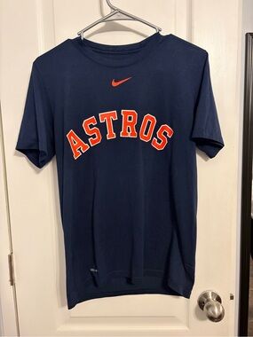 Nike Navy Blue Astros Tee with Orange Accents
